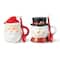 Glitzhome® Christmas Ceramic Santa & Snowman Mug with Lid & Spoon Set